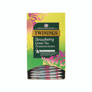 Twinings Strawberry Green Tea Mesh Tea Bags Pyramid Envelope (Pack of 15) F16873 Twinings Strawberry Green Tea Mesh Tea Bags Pyramid Envelope (Pack of 15) F16873
