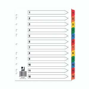 KF76985Q Q-Connect EW Index 1-12 Reinforced Multicoloured Pack 25 KF76985Q KF76985Q Q-Connect EW Index 1-12 Reinforced Multicoloured Pack 25 KF76985Q