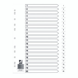 KF01356Q Q Connect Index 1-20 Polypropylene White Pack 10 KF01356Q KF01356Q Q Connect Index 1-20 Polypropylene White Pack 10 KF01356Q