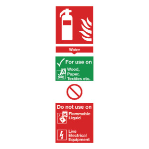SR71133 Safety Sign Fire Extinguisher Water 280x90mm PVC F100 R