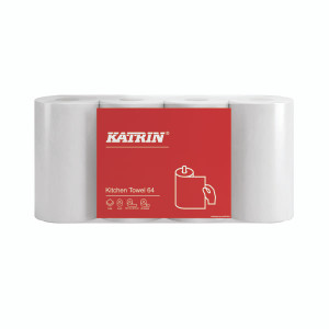 Katrin Kitchen Towel Paper Roll 2-Ply 64 Sheets White (Pack of 4) 87075 Katrin Kitchen Towel Paper Roll 2-Ply 64 Sheets White (Pack of 4) 87075