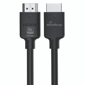 Mediarange HDMI Ultra High Speed Ethernet Cable V2.1 48Gbps 2m Black MRCS220 Mediarange HDMI Ultra High Speed Ethernet Cable V2.1 48Gbps 2m Black MRCS220