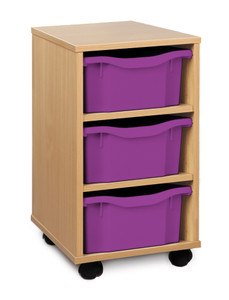 Monarch 3 Double Tray Mobile Unit with 3 Double Trays 1 column of 3 in Beech or Maple Monarch 3 Double Tray Mobile Unit with 3 Double Trays 1 column of 3 in Beech or Maple