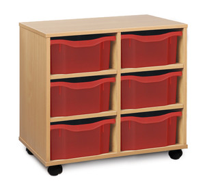 Monarch 6 Double Tray Mobile Unit with 6 Double Trays 2 columns of 3 in Beech or Maple Monarch 6 Double Tray Mobile Unit with 6 Double Trays 2 columns of 3 in Beech or Maple