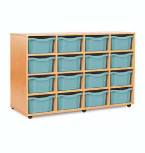 Monarch 16 Double Tray Mobile Unit with 16 Double Trays (4 columns of 4) in Beech or Maple Monarch 16 Double Tray Mobile Unit with 16 Double Trays (4 columns of 4) in Beech or Maple