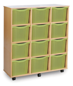 Monarch 12 Triple Tray Mobile Unit (Vertical) with 12 Triple Trays (3 columns of 4) in Beech or Maple Monarch 12 Triple Tray Mobile Unit (Vertical) with 12 Triple Trays (3 columns of 4) in Beech or Maple