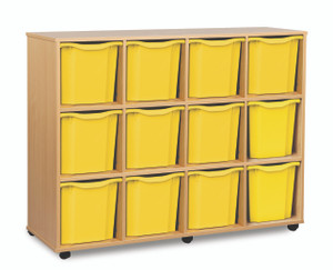 Monarch 12 Quad Tray Mobile Unit with 12 Quad Trays (4 columns of 3) in Beech or Maple Monarch 12 Quad Tray Mobile Unit with 12 Quad Trays (4 columns of 3) in Beech or Maple