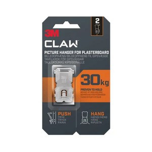 3M Claw Drywall Picture Hanger 30kg (Pack of 2) 7100269195