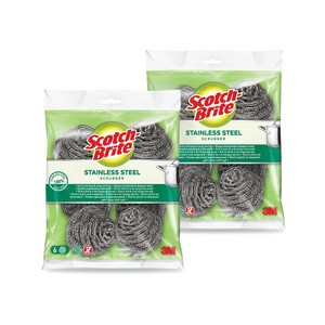 Scotch-Brite Stainless Steel Scrubbing Pad (Pack of 12) 7100266011