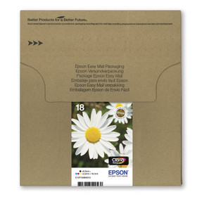 Epson C13T18064511/18 Ink Cartridge Multipack Bk,C,M,Y Easy Mail 175pg + 3x180pg 1x 5ml + 3x 3ml Pack of 4