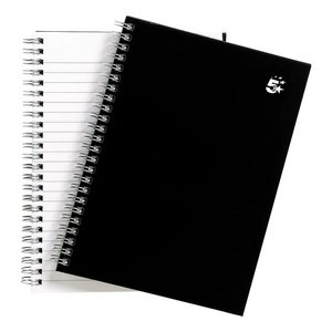 5 Star Wirebound Notebook Ruled 80gsm 140 Page A5 Black (Pack of 5) 930272