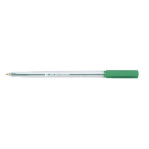 5 Star Ball Pen Medium 1mm Tip 0.7mm Line Clear Barrel Green (Pack of 20) 939915
