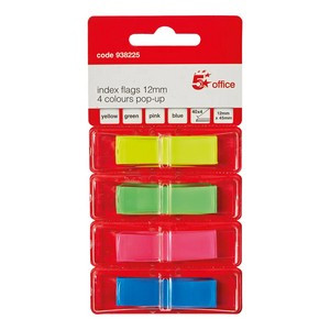 5 Star Index Flags 12x45mm 40 Flags per Colour x4 Colours 938225
