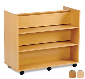 Monarch Library Unit with 3 Angled Shelves one side 3 Horizontal Shelves on the other Beech Monarch Library Unit with 3 Angled Shelves one side 3 Horizontal Shelves on the other Beech