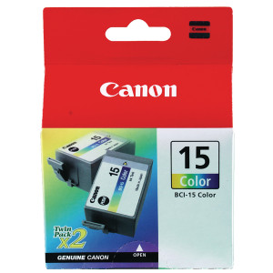 BCI-15CTWIN Canon 8191A002 BCI-15 CMY Colour Ink Cartridge Twin Pack BCI-15CTWIN Canon 8191A002 BCI-15 CMY Colour Ink Cartridge Twin Pack