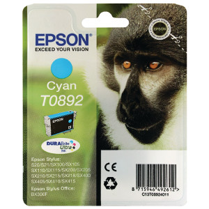 T08924010 Epson C13T08924010 T0892 Cyan Ink Cartridge Monkey T08924010 Epson C13T08924010 T0892 Cyan Ink Cartridge Monkey