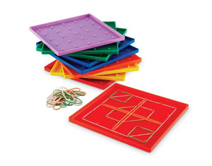 LER0153 Learning Resources 5 x 5 Pin Geoboards (Set of 10)