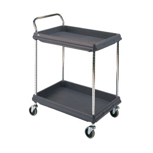 SBY10785 2 Tier Black H1041x W984xD689mm Deep Ledge Trolley 322447 SBY10785 2 Tier Black H1041x W984xD689mm Deep Ledge Trolley 322447