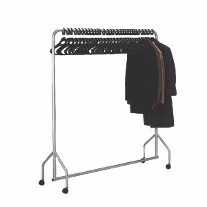 SBY08553 Silver Garment Hanging Rail With 30 Hangers 316939 SBY08553 Silver Garment Hanging Rail With 30 Hangers 316939