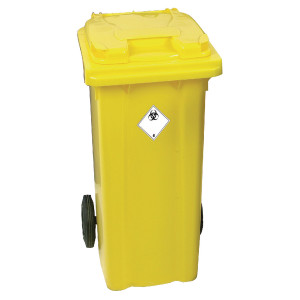 SBY22239 Yellow Clinical Waste 2 Wheel Refuse Container 120 Litres 377918 SBY22239 Yellow Clinical Waste 2 Wheel Refuse Container 120 Litres 377918