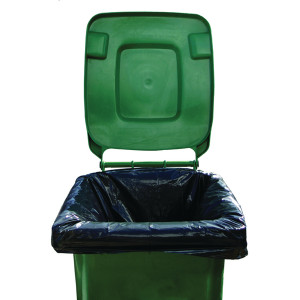 2W01167 2Work Medium Duty Wheelie Bin Liner Black Pack 100 2W01167