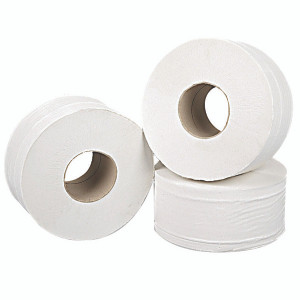 2W70323 2Work 2-Ply Mini Jumbo Toilet Roll White Pack 12 J27200VW 2W70323 2Work 2-Ply Mini Jumbo Toilet Roll White Pack 12 J27200VW