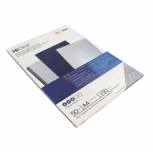 GB21726 GBC HiClear A4 Binding Cover 150 Micron Clear Pack 50 41600E GB21726 GBC HiClear A4 Binding Cover 150 Micron Clear Pack 50 41600E