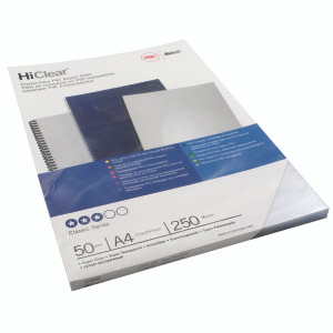 GB21729 GBC HiClear A4 Binding Cover 250 Mic Super Clear Pack 50 41606E GB21729 GBC HiClear A4 Binding Cover 250 Mic Super Clear Pack 50 41606E