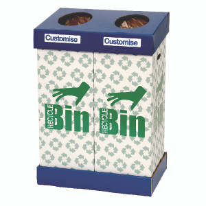 NW44023 Acorn Office Twin Recycling Bin Blue Green 95 litres each bin 802853 NW44023 Acorn Office Twin Recycling Bin Blue Green 95 litres each bin 802853