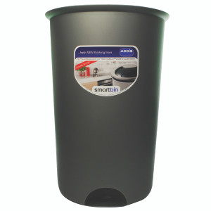 AG11370 Addis Smart Round Bin Base 50 Litre Metallic 503579 AG11370 Addis Smart Round Bin Base 50 Litre Metallic 503579