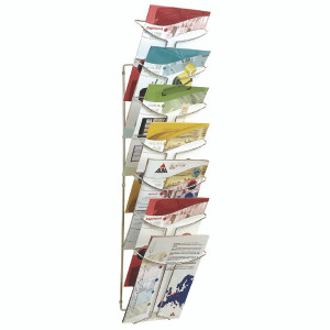 ALB00766 Alba Wall Mounted 7 Pocket Literature Holder A4 Chrome DD7M ALB00766 Alba Wall Mounted 7 Pocket Literature Holder A4 Chrome DD7M