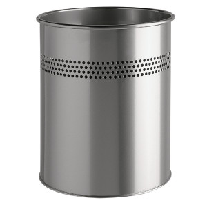 AL17391 Durable Metal Waste Bin 15 Litre Silver 3300 23 AL17391 Durable Metal Waste Bin 15 Litre Silver 3300 23