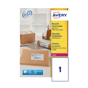 AV81509 Avery Laser Labels Recycled 1 Per Sheet White Pack 100 LR7167-100 AV81509 Avery Laser Labels Recycled 1 Per Sheet White Pack 100 LR7167-100