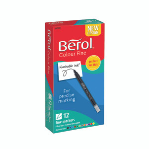 BR00006 Berol Colourfine Pen Assorted Water Based Ink Pack 12 CF12W12 S0376340 BR00006 Berol Colourfine Pen Assorted Water Based Ink Pack 12 CF12W12 S0376340