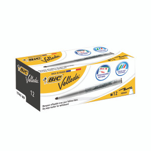 BC41098 Bic Velleda 1741 Drywipe Marker Black Pack 12 1199174109 BC41098 Bic Velleda 1741 Drywipe Marker Black Pack 12 1199174109