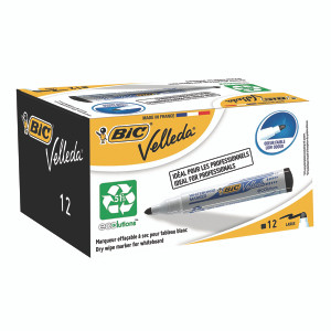 BC04692 Bic Velleda 1701 Whiteboard Marker Black Pack 12 1199170109 BC04692 Bic Velleda 1701 Whiteboard Marker Black Pack 12 1199170109