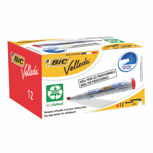 BC06222 Bic Velleda 1701 Drywipe Marker Bullet Tip Red Pack 12 1199170103 BC06222 Bic Velleda 1701 Drywipe Marker Bullet Tip Red Pack 12 1199170103
