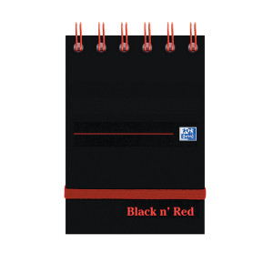 JD02290 Black n Red Ruled Elasticated Wirebound Notebook 140 Pages A7 Pack 5 400050435 JD02290 Black n Red Ruled Elasticated Wirebound Notebook 140 Pages A7 Pack 5 400050435