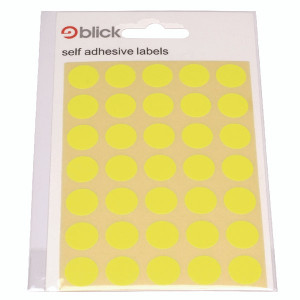 RS00475 Blick Flourescent Labels in Bags Round 13mm Dia 140 Per Bag Yellow Pack 2800 RS004752 RS00475 Blick Flourescent Labels in Bags Round 13mm Dia 140 Per Bag Yellow Pack 2800 RS004752