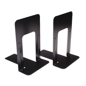 BLO06914 2 x Large Deluxe Bookends Black Made from heavy gauge steel with reinforced rib BLO06914