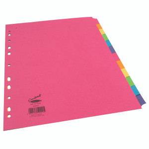 JT50999 Concord Divider 12-Part A4 160gsm Bright Assorted 50999 JT50999 Concord Divider 12-Part A4 160gsm Bright Assorted 50999