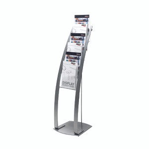 DF02731 Deflecto Six Pocket Literature Floor Stand A4 Silver DE693145 DF02731 Deflecto Six Pocket Literature Floor Stand A4 Silver DE693145