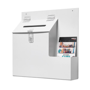 DF79803 Deflecto Lockable Ballot Suggestion Box White DEOPBKTYT DF79803 Deflecto Lockable Ballot Suggestion Box White DEOPBKTYT