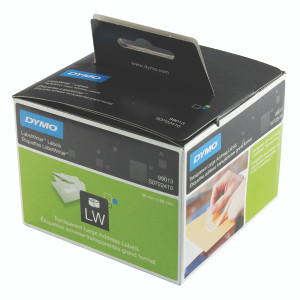 ES99013 Dymo LabelWriter Large Address Labels 89 x 36mm Transparent S0722410 ES99013 Dymo LabelWriter Large Address Labels 89 x 36mm Transparent S0722410