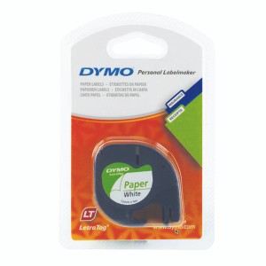 ES91200 Dymo 91200 LetraTAG Paper Tape 12mm x 4m White S0721510 ES91200 Dymo 91200 LetraTAG Paper Tape 12mm x 4m White S0721510