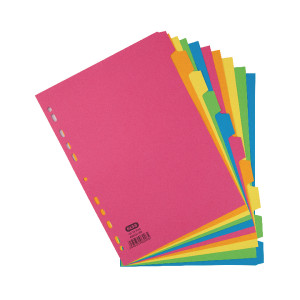 BX06426 Elba 10-Part Manilla Bright Dividers A4 Assorted 400008300 BX06426 Elba 10-Part Manilla Bright Dividers A4 Assorted 400008300