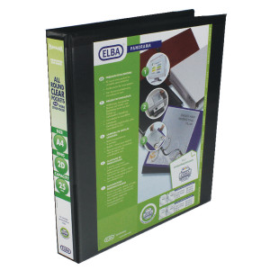 BX06509 Elba Panorama 25mm 2 D-Ring Presentation Binder A4 Black Pack 6 400008411 BX06509 Elba Panorama 25mm 2 D-Ring Presentation Binder A4 Black Pack 6 400008411