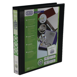 BX06521 Elba Panorama 25mm 4 D-Ring Presentation Binder A4 Black Pack 6 400008414 BX06521 Elba Panorama 25mm 4 D-Ring Presentation Binder A4 Black Pack 6 400008414
