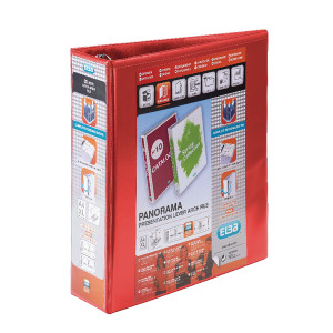 BX06571 Elba Panorama 65mm 2 D-Ring Presentation Lever Arch File A4 Red Pack 5 400008437 BX06571 Elba Panorama 65mm 2 D-Ring Presentation Lever Arch File A4 Red Pack 5 400008437