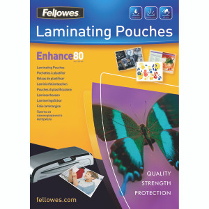 BB53962 Fellowes A4 Enhance Laminating Pouches 160 Micron Pack 25 53962 BB53962 Fellowes A4 Enhance Laminating Pouches 160 Micron Pack 25 53962